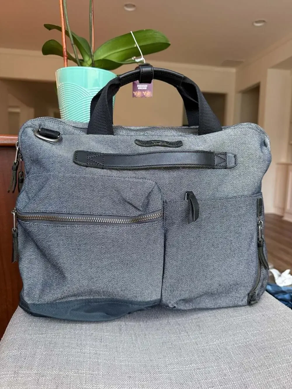 Tumi Alpha Bravo Slim Briefcase in Charcoal Grey Ballistic Nylon